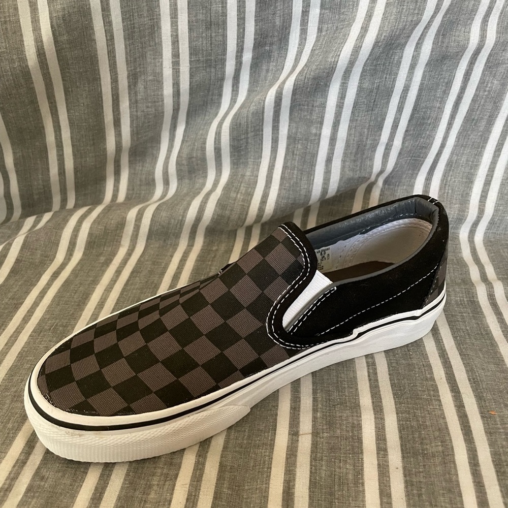 Black/Pewter Checkerboard Vans - Picture 2 of 3